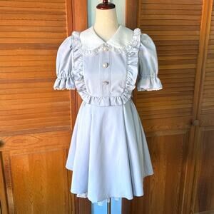 Secret Honey J-fashion Gyaru Jirai Kei Ryosangata Harajuku Gray Dress w/ Bow M